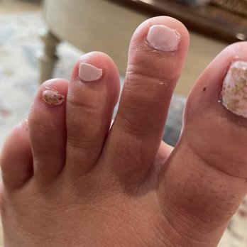 Queen Foot Spa Nails - Messy polish - Nail Salons Near Me - Apex, North Carolina