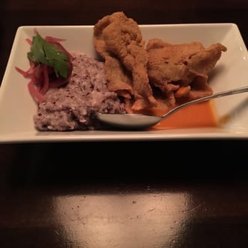 Craft & Vine - Fried shaved NC Catfish with jimmy red grits - Tapas Bars Near Me - Augusta, Georgia Craft & Vine - Fried shaved NC Catfish with jimmy red grits - Tapas Bars Near Me - Augusta, Georgia