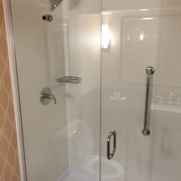 Glass door shower