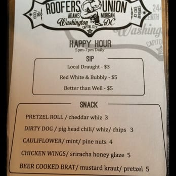 Roofers Union - HH menu - Bars Near Me - Washington, DC, District of Columbia Roofers Union - HH menu - Bars Near Me - Washington, DC, District of Columbia