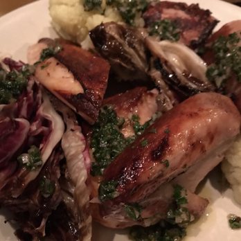 Bar Agricole - Roast Chicken with Cauliflower, Radicchio and Salsa Verde - Bars Near Me - San Francisco, California Bar Agricole - Roast Chicken with Cauliflower, Radicchio and Salsa Verde - Bars Near Me - San Francisco, California