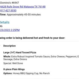 the order for the pizza the order for the pizza