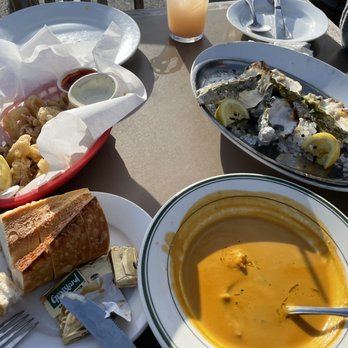 Sam's Chowder House - Lobster bisque ($9), calamari, oysters, complimentary bread - Seafood Near Me - Half Moon Bay, California Sam's Chowder House - Lobster bisque ($9), calamari, oysters, complimentary bread - Seafood Near Me - Half Moon Bay, California