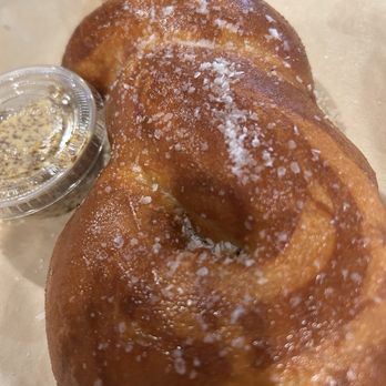 The Galley on the River - Really good pretzel appetizer with two dipping sauces. Yum! - Burgers Near Me - Foley, Alabama The Galley on the River - Really good pretzel appetizer with two dipping sauces. Yum! - Burgers Near Me - Foley, Alabama