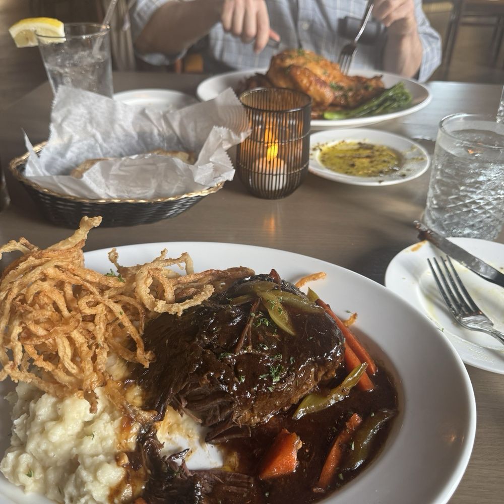 Ascione Bistro - Chianti braised short ribs, brick chicken in the back. - Italian Near Me - Skokie, Illinois Ascione Bistro - Chianti braised short ribs, brick chicken in the back. - Italian Near Me - Skokie, Illinois
