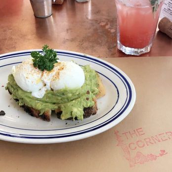 The Corner - Avocado toast with poached eggs and a strawberry rosemary soda - Cafes Near Me - Montclair, New Jersey