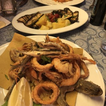 Ristorante il Chiostro - Lasagne, roasted veg and fried seafood - Seafood Near Me - Amalfi, SA