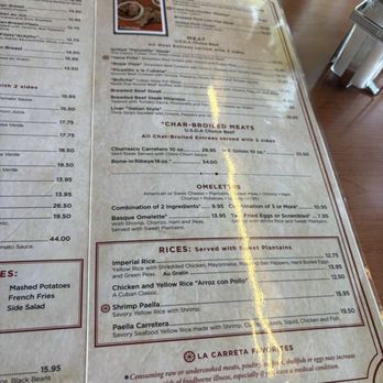 La Carreta - Menu - Cuban Near Me - Miami, Florida