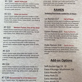 Kazan - Menu (8/17/2020) - Noodles Near Me - Beverly Hills, California Kazan - Menu (8/17/2020) - Noodles Near Me - Beverly Hills, California