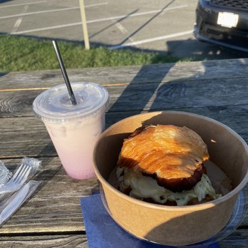 Aalia’s Coffee - Sweet potato latte, egg and cheese croissant. - Coffee & Tea Near Me - Oak Bluffs, Massachusetts