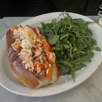 Neptune Oyster - Hot Lobster Roll with Salad - Seafood Near Me - Boston, Massachusetts