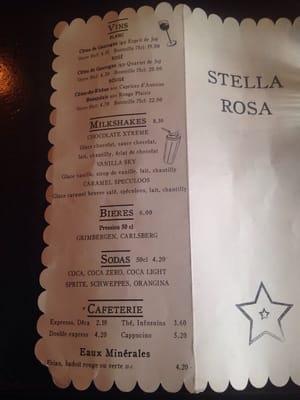 Menu photo 1 Stella Rosa Paris, 75 Menu photo 1 Stella Rosa Paris, 75