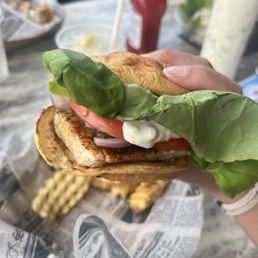 Blackened wahoo sandwiche