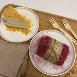 Hokkaido double fromage cheese cake and Ube Purple Sweet Potato Towel Cake Hokkaido double fromage cheese cake and Ube Purple Sweet Potato Towel Cake