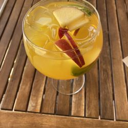 Restaurante La Plage - Passionfruit sangria - really, really great and absolutely massive. The thing is closer to a small fishball than a glass!