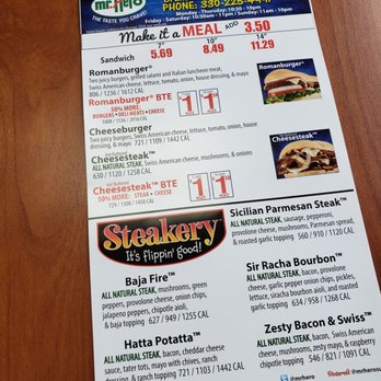 Mr Hero - a menu for a restaurant - Fast Food Near Me - Brunswick, Ohio Mr Hero - a menu for a restaurant - Fast Food Near Me - Brunswick, Ohio