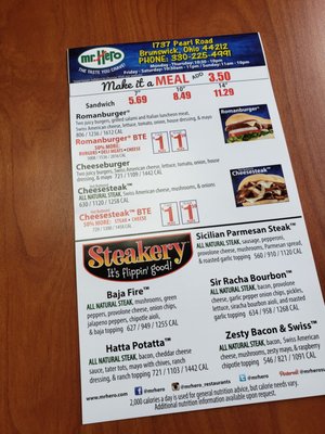 Menu photo 2 Mr Hero Brunswick, OH