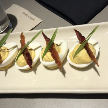 Bazille - Maple Bacon Deviled Eggs.  $4 happy hour - New American Near Me - San Diego, California