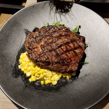 Basalt - Ribeye with corn and arrugala - New American Near Me - Honolulu, Hawaii