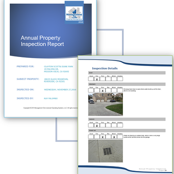 Management One - Annual Inspection Report - Property Management Near Me - Riverside, California