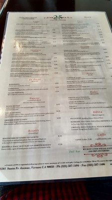 Menu photo 4 Trattoria 25 Vernon, CA