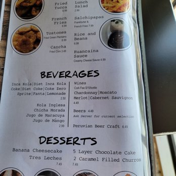 Brazas Chicken - Menu - Peruvian Near Me - Orlando, Florida