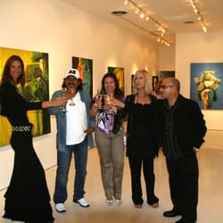 Mesa Art - Frank at Square Gallery in Laguna Beach, Owner Sanja and artist friend Vladimir Cora.