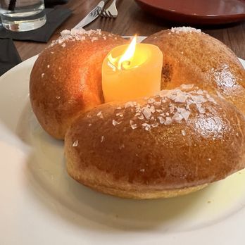 Steak & Bourbon - Bread with edible tallow butter candle - Steakhouses Near Me - Louisville, Kentucky Steak & Bourbon - Bread with edible tallow butter candle - Steakhouses Near Me - Louisville, Kentucky
