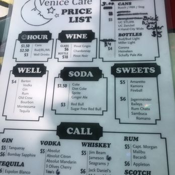 Venice Cafe - Drink menu - Pubs Near Me - Saint Louis, Missouri Venice Cafe - Drink menu - Pubs Near Me - Saint Louis, Missouri