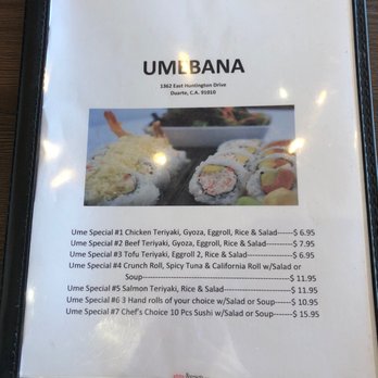 Umebana - Menu - Japanese Near Me - Duarte, California Umebana - Menu - Japanese Near Me - Duarte, California