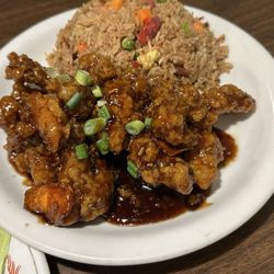 Great China Restaurant - Orange chicken and fried rice combo
