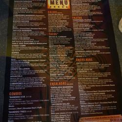 Bandidos Mexican Restaurant - Menu