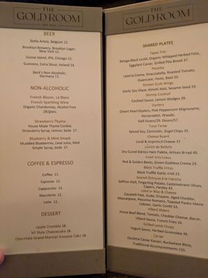 Menu photo 3 The Gold Room New York, NY Menu photo 3 The Gold Room New York, NY