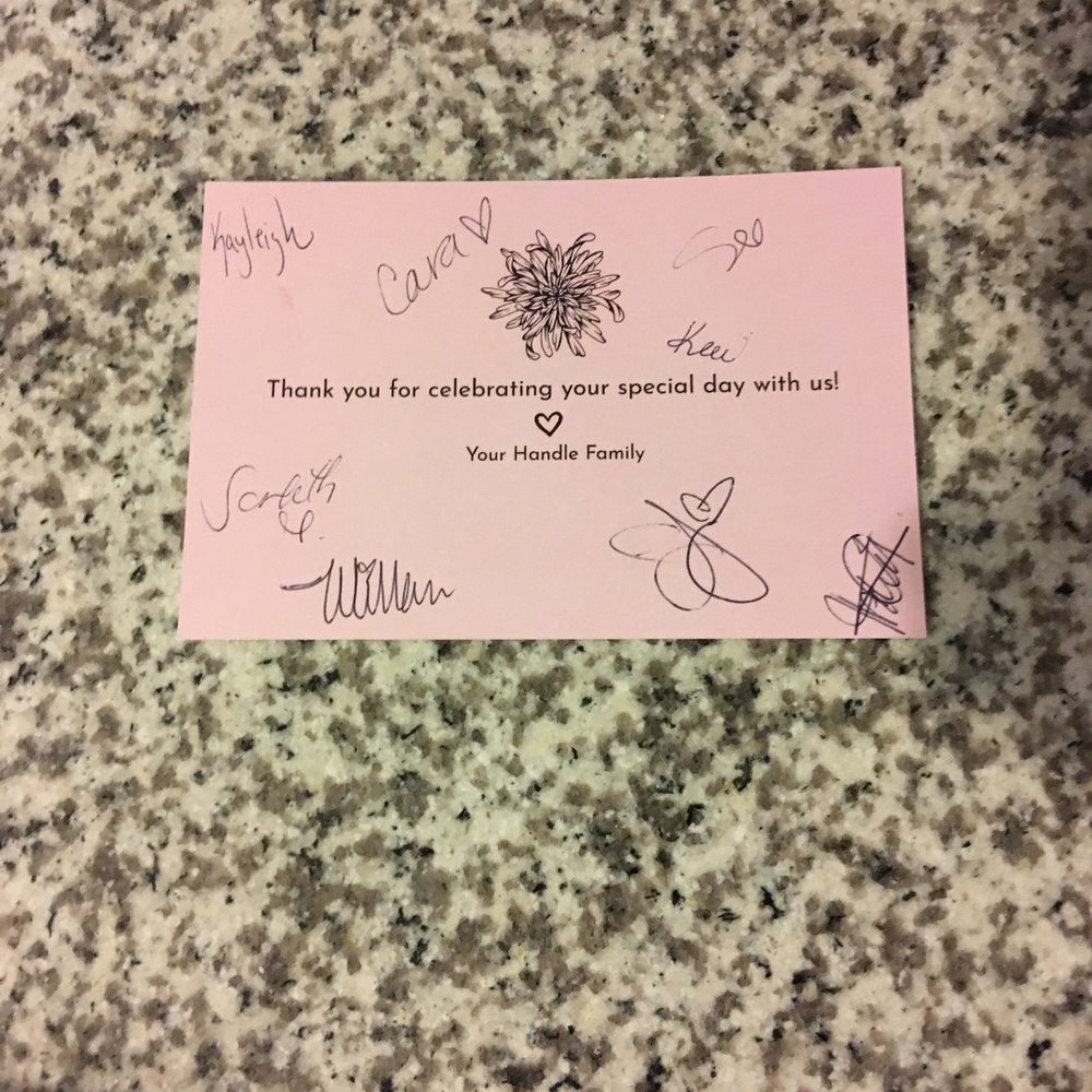 Handle - They even signed a card for my wife and I!! - New American Near Me - Park City, Utah Handle - They even signed a card for my wife and I!! - New American Near Me - Park City, Utah