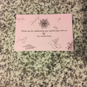 Handle - They even signed a card for my wife and I!! - New American Near Me - Park City, Utah Handle - They even signed a card for my wife and I!! - New American Near Me - Park City, Utah