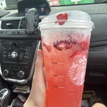 Starbucks - this photo is showing how i have barely any strawberries after for paying for extra. - Coffee & Tea Near Me - Flint, Michigan