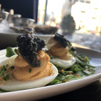 Lyon Hall - Deviled eggs with caviar - Brasseries Near Me - Arlington, Virginia Lyon Hall - Deviled eggs with caviar - Brasseries Near Me - Arlington, Virginia