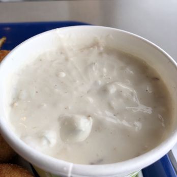 Spud Fish & Chips - Clam chowder. It grew on me.  It's creamy but good. They don't skimp on the clans - Seafood Near Me - Seattle, Washington