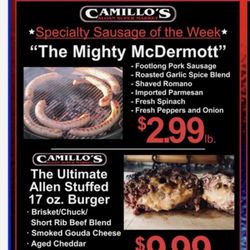 Camillo’s Sloan Super Market - Highly recommend the McDermott sausage & GIANT Josh Allen burgers