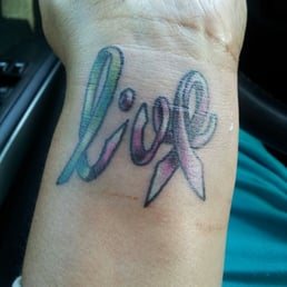 My cancer ribbon & message to myself! LIVE