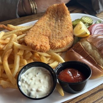 Oakland's Restaurant & Marina - Flounder Sandwich - Seafood Near Me - Hampton Bays, New York Oakland's Restaurant & Marina - Flounder Sandwich - Seafood Near Me - Hampton Bays, New York