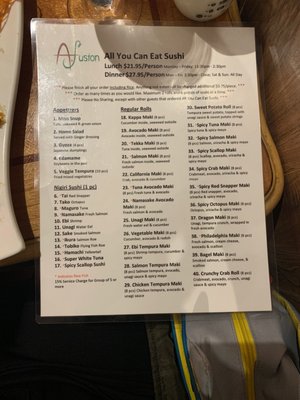 Menu photo 7 A Fusion Matteson, IL