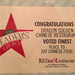 Dragon Golden Chinese Restaurant - 2016 Award for "Place to eat Chinese Food"