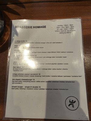 Menu photo 1 Homage Brewing Los Angeles, CA