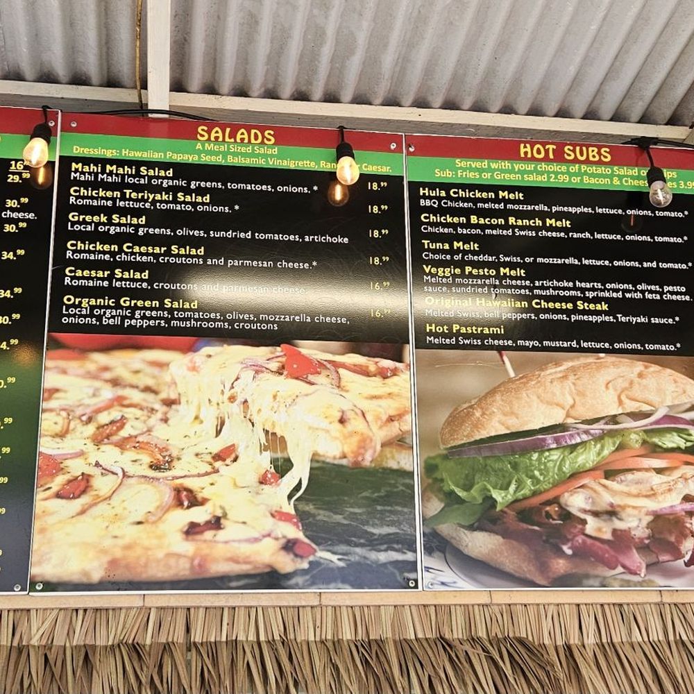 Large menu above front door