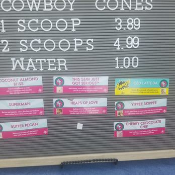 Cowboy Cones - Menu with flavors. Limited for now until the store itself opens. - Ice Cream & Frozen Yogurt Near Me - Cincinnati, Ohio