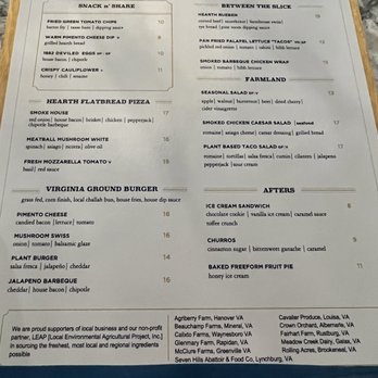 1882 At The Pine Room - Lunch Menu - Bars Near Me - Roanoke, Virginia