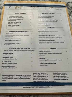 Menu photo 2 1882 At The Pine Room Roanoke, VA
