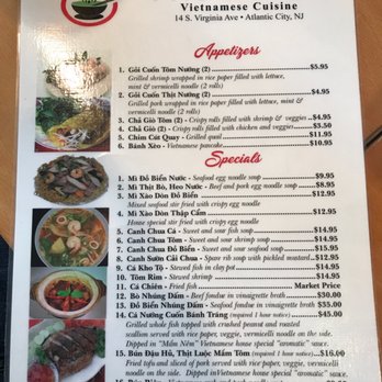 Pho Saigon - Menu front - Vietnamese Near Me - Atlantic City, New Jersey Pho Saigon - Menu front - Vietnamese Near Me - Atlantic City, New Jersey