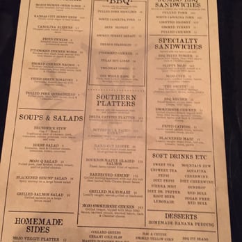 Mojo Old City BBQ - The menu! - Barbeque Near Me - St. Augustine, Florida